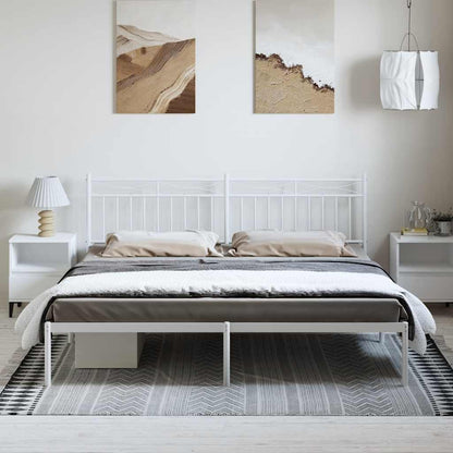 vidaXL Metal Bed Frame without Mattress with Headboard White 193x203cm 3