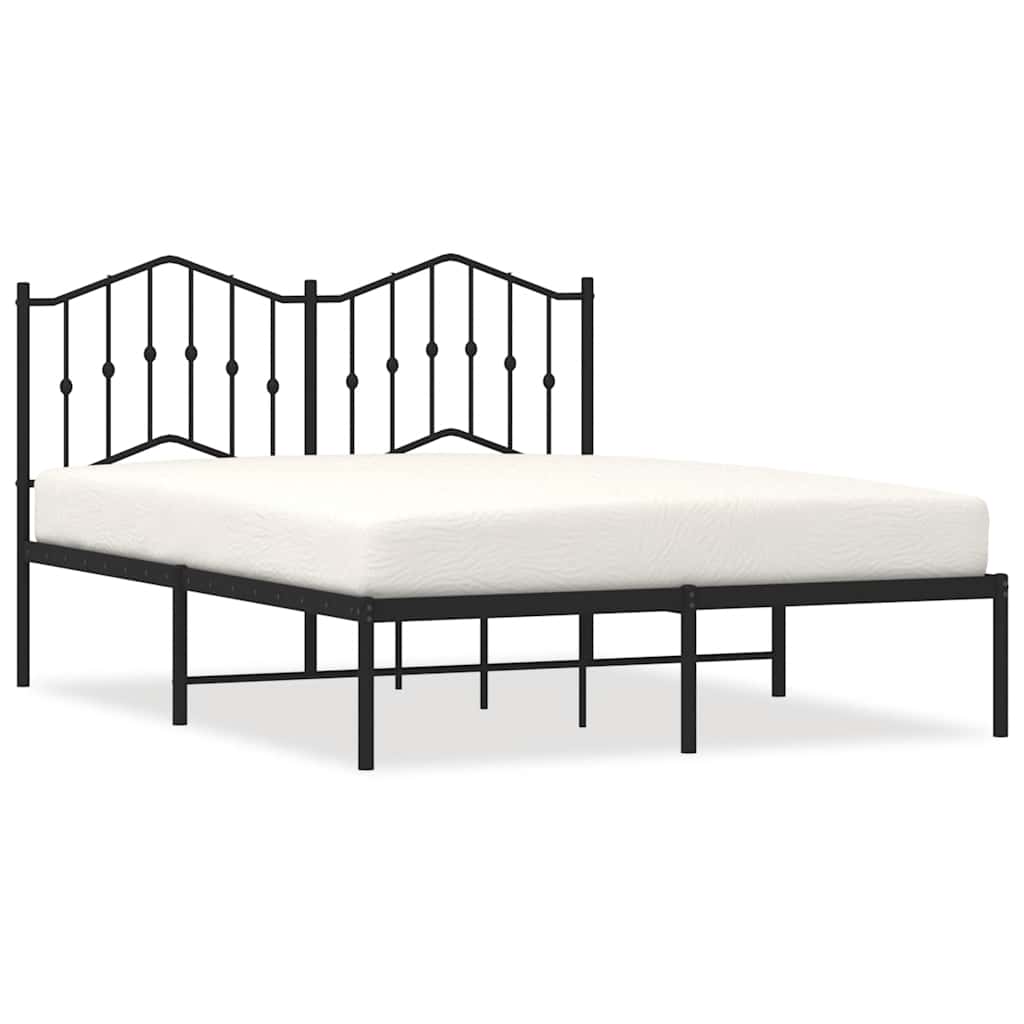 vidaXL Bed Frame | Black | Powder-Coated Steel | Double | Bed Frame 2