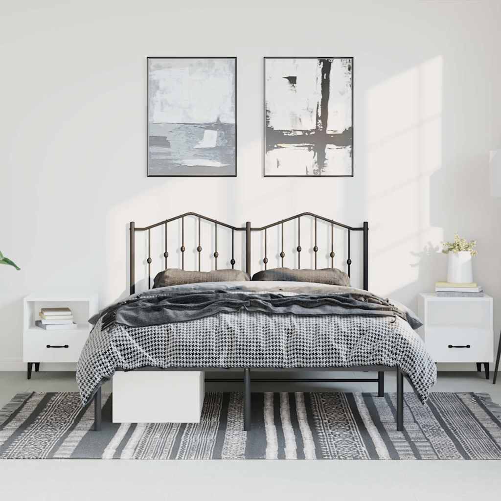 vidaXL Bed Frame | Black | Powder-Coated Steel | Double | Bed Frame 3