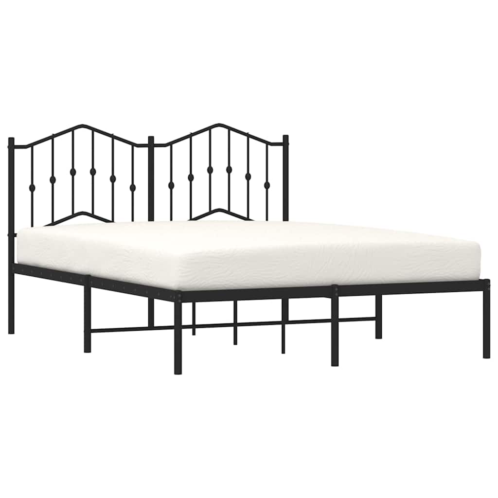 vidaXL Bed Frame | Black | Powder-Coated Steel | Double | Bed Frame 4