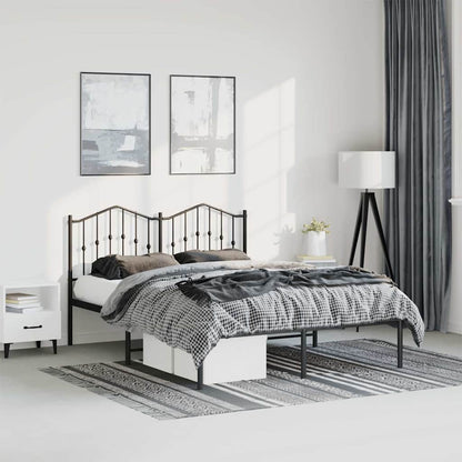 vidaXL Bed Frame | Black | Powder-Coated Steel | Double | Bed Frame 1