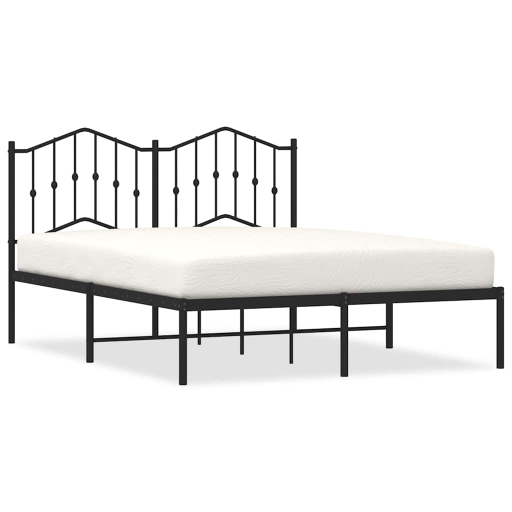 vidaXL Bed Frame | Black | Powder-Coated Steel | Large | Bed Frame | Rectangular 2