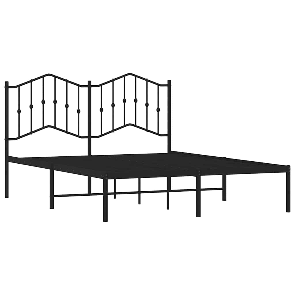 vidaXL Bed Frame | Black | Powder-Coated Steel | Large | Bed Frame | Rectangular 5