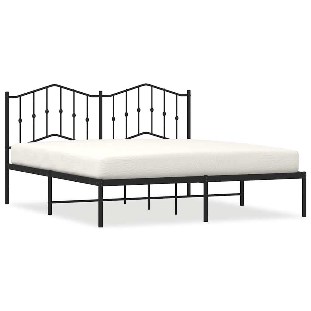vidaXL Bed Frame | Black | Powder-coated steel | King | Bed Frame | Rectangular 2