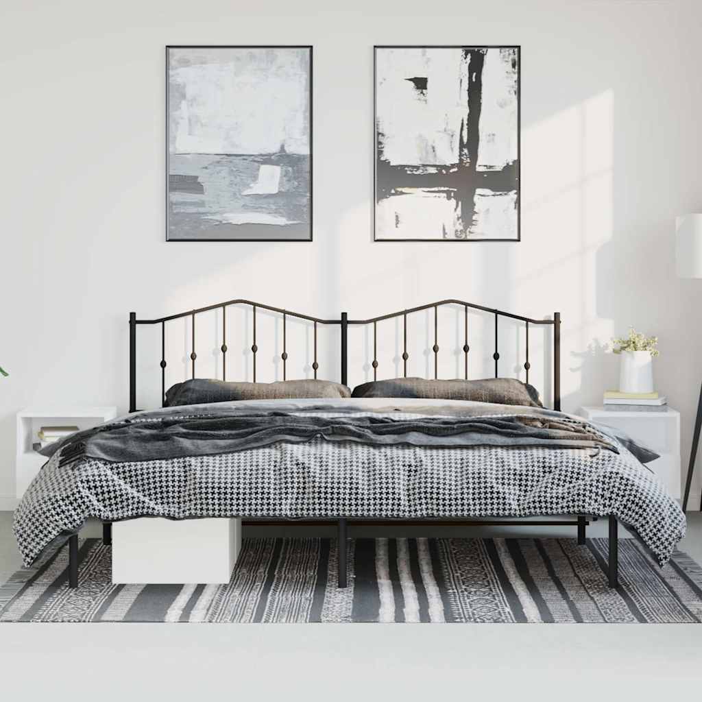 vidaXL Bed Frame | Black | Powder-coated steel | King | Bed Frame | Rectangular 3