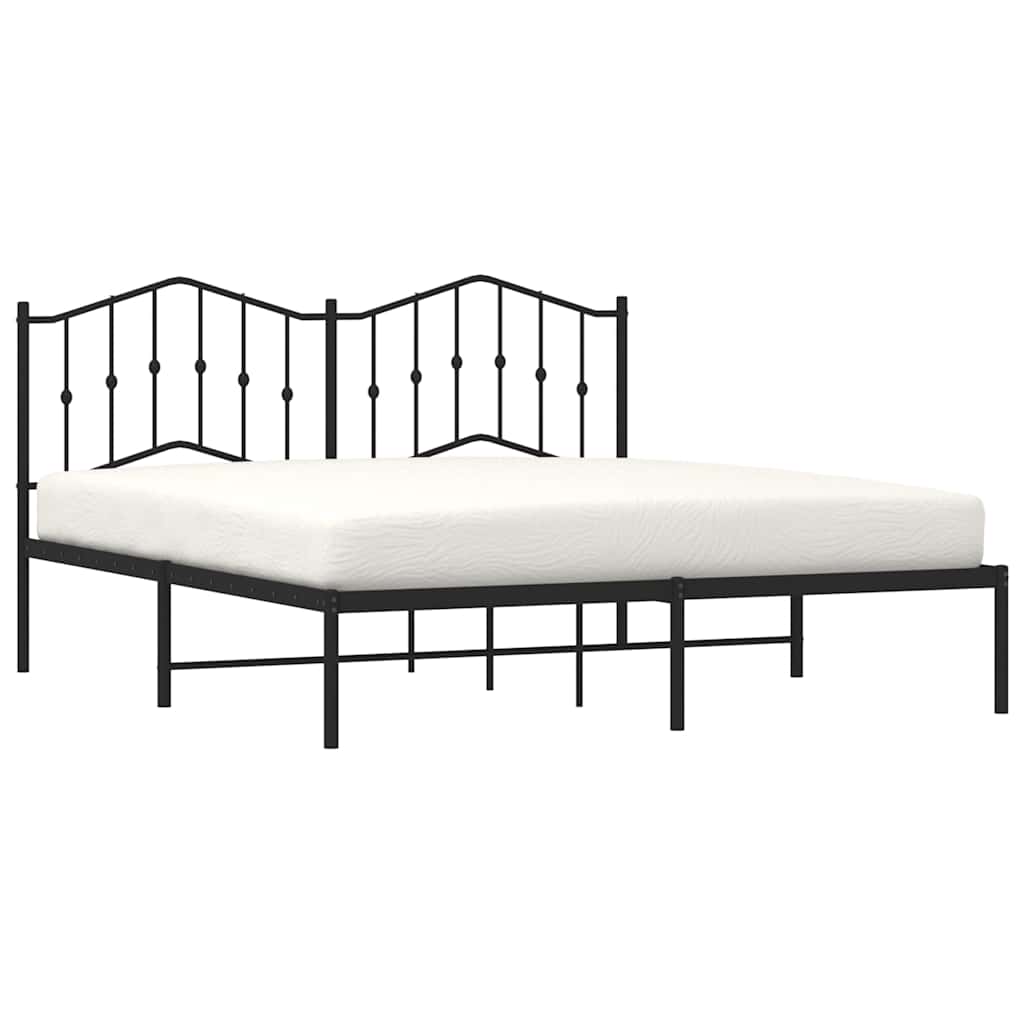 vidaXL Bed Frame | Black | Powder-coated steel | King | Bed Frame | Rectangular 4