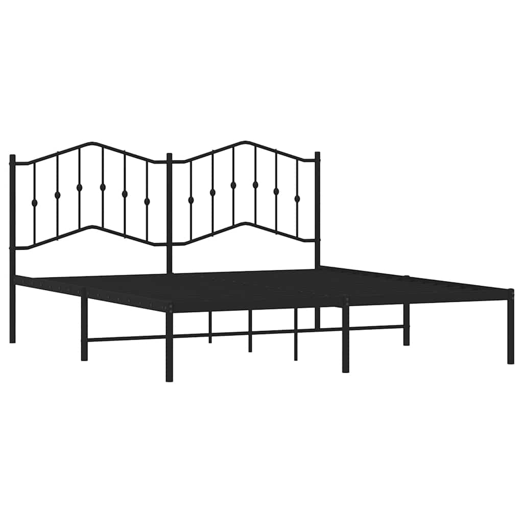 vidaXL Bed Frame | Black | Powder-coated steel | King | Bed Frame | Rectangular 5