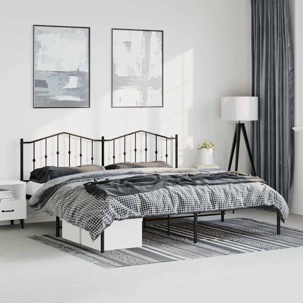 vidaXL Bed Frame | Black | Powder-coated steel | King | Bed Frame | Rectangular 1