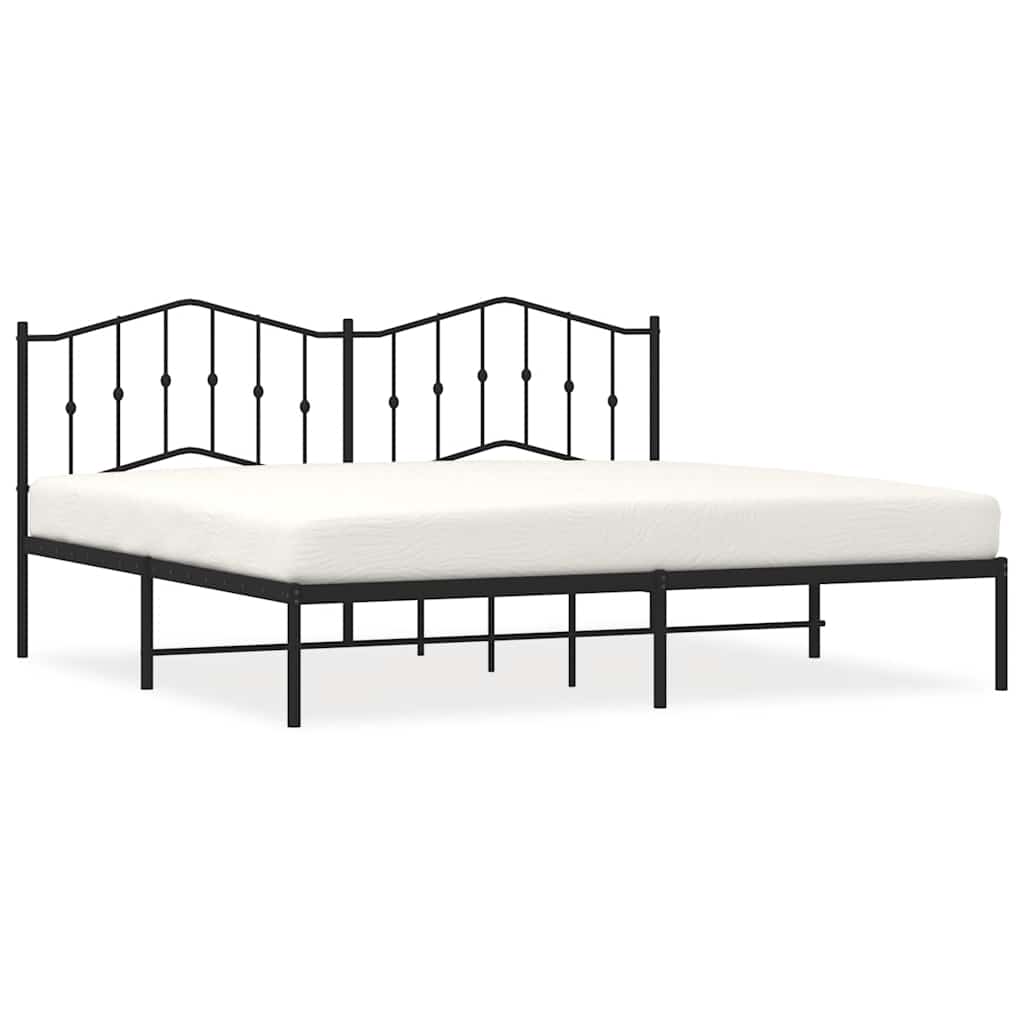 vidaXL Bed Frame | Black | Steel | Double | Bed Frame | Rectangular | Modern 2