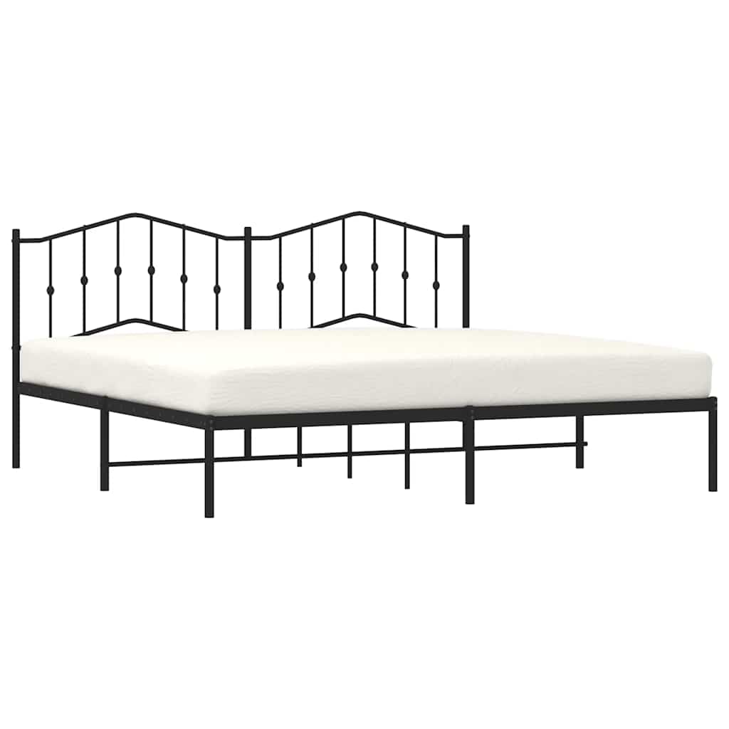 vidaXL Bed Frame | Black | Steel | Double | Bed Frame | Rectangular | Modern 4
