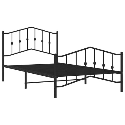 vidaXL Metal Bed Frame without Mattress with Footboard Black 107x203cm 4