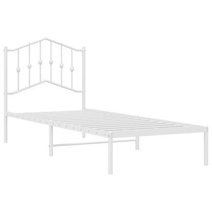 vidaXL Metal Bed Frame without Mattress with Headboard White 80x200cm 4