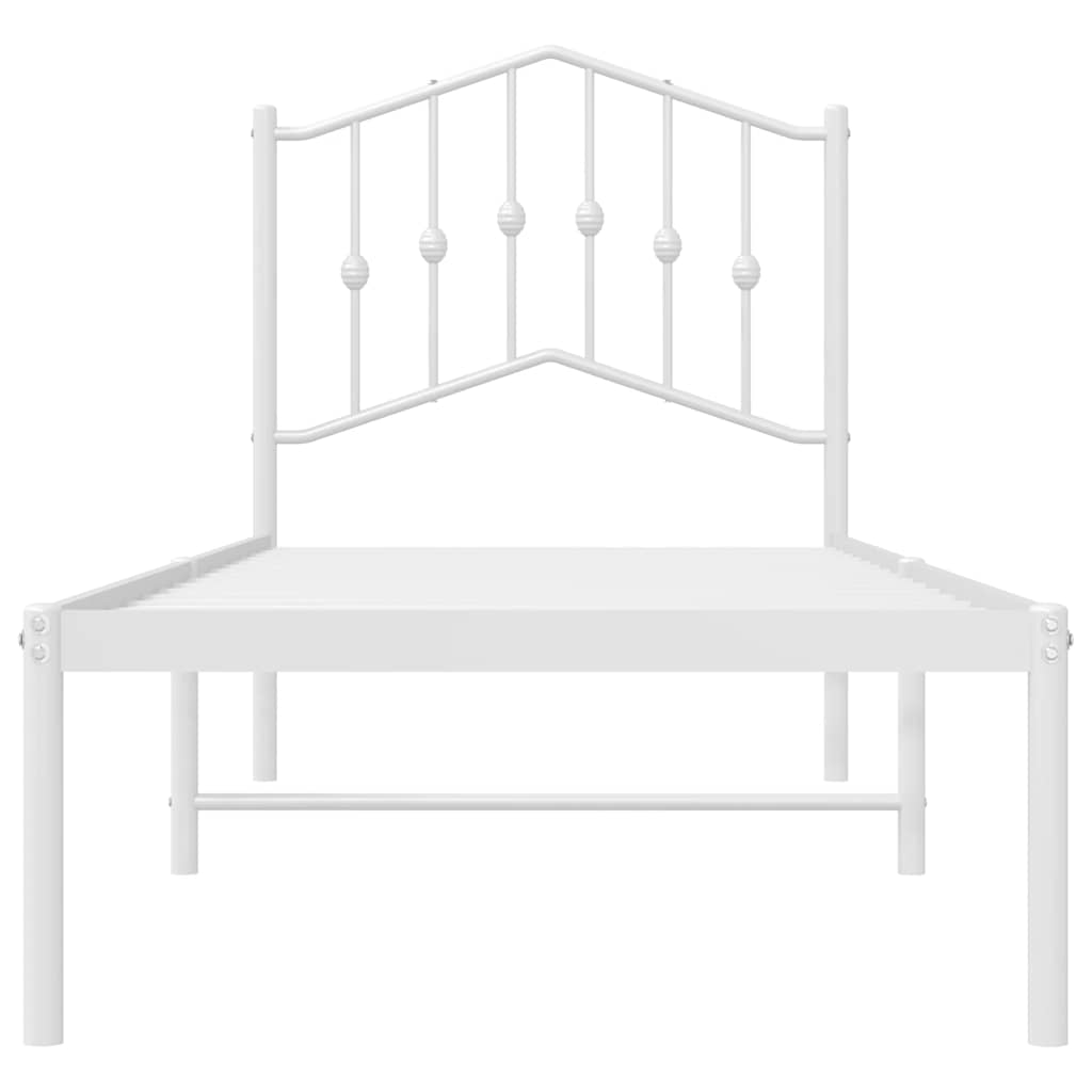 vidaXL Metal Bed Frame without Mattress with Headboard White 80x200cm 5