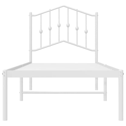vidaXL Metal Bed Frame without Mattress with Headboard White 80x200cm 5