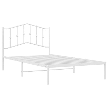 vidaXL Metal Bed Frame without Mattress with Headboard White 100x200cm 5