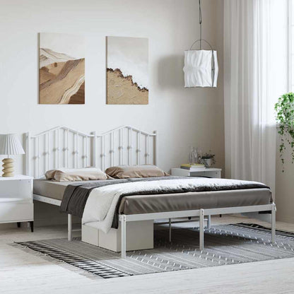 vidaXL Bed Frame | White | Steel | 135x190 cm | Bed Frame | Rectangular 1