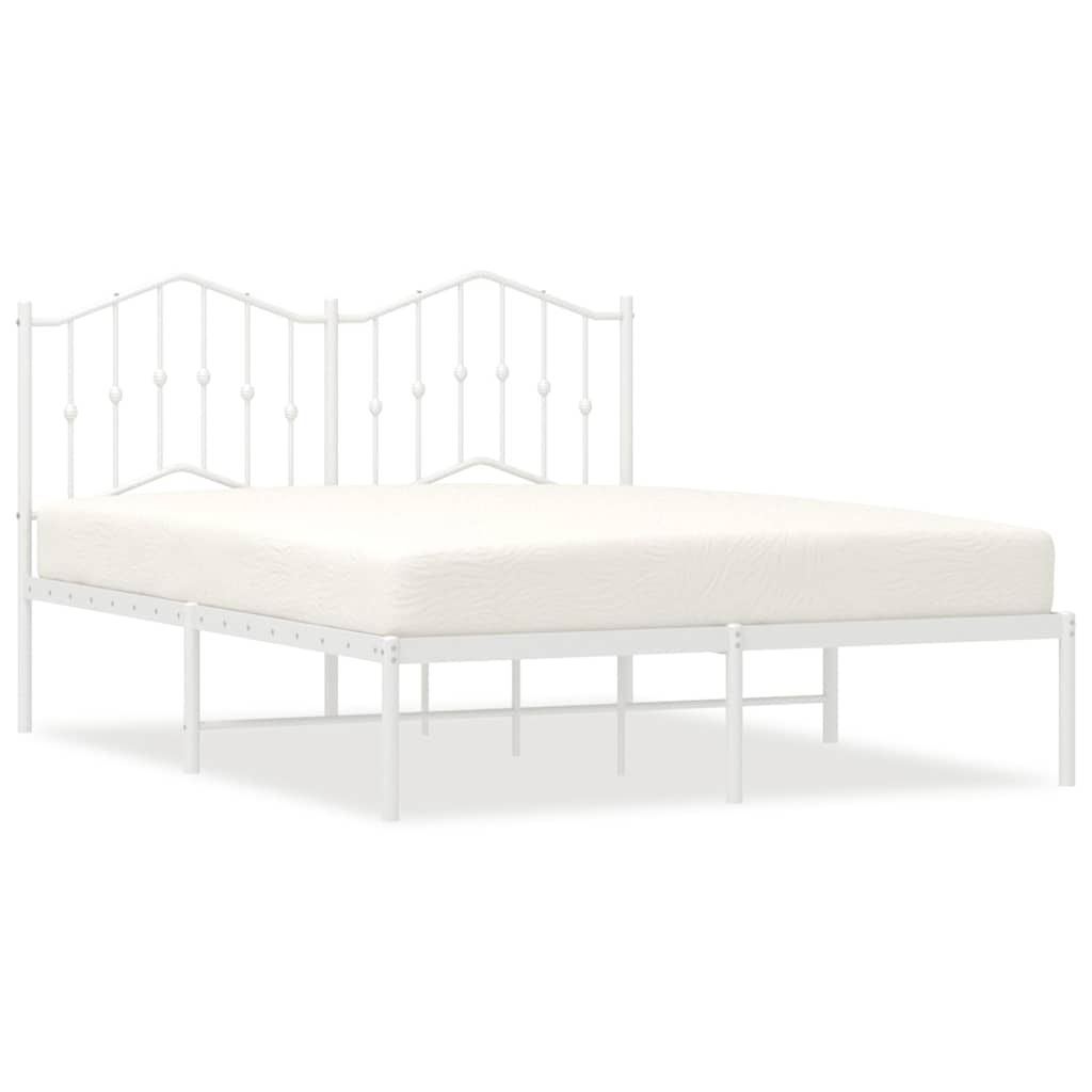vidaXL Bed Frame | White | Powder-Coated Steel | King | Bed Frame | Rectangular 2