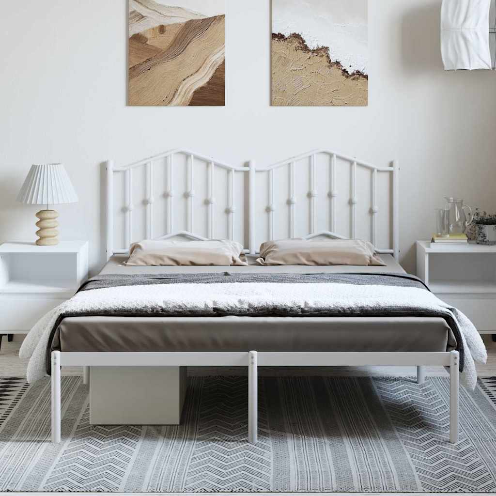 vidaXL Bed Frame | White | Powder-Coated Steel | King | Bed Frame | Rectangular 3