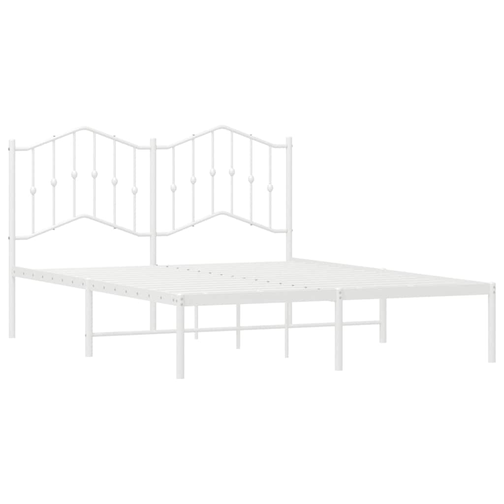 vidaXL Bed Frame | White | Powder-Coated Steel | King | Bed Frame | Rectangular 5