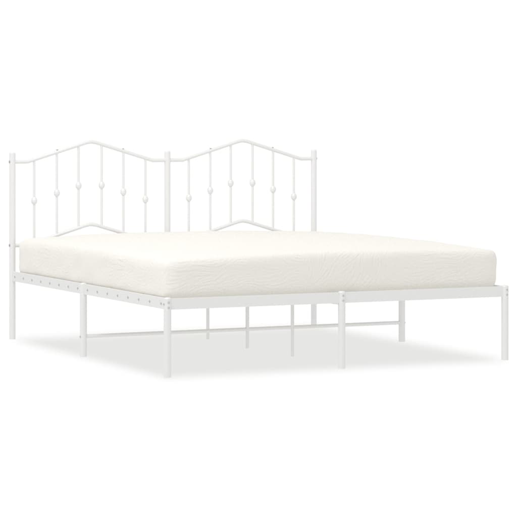 vidaXL Bed Frame | White | Steel | 183x213 cm | Bed Frame | Rectangular 2