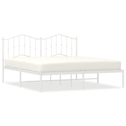 vidaXL Bed Frame | White | Steel | 183x213 cm | Bed Frame | Rectangular 2