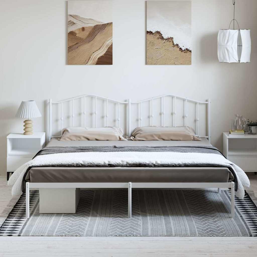 vidaXL Bed Frame | White | Steel | 183x213 cm | Bed Frame | Rectangular 3