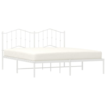 vidaXL Bed Frame | White | Steel | 183x213 cm | Bed Frame | Rectangular 4