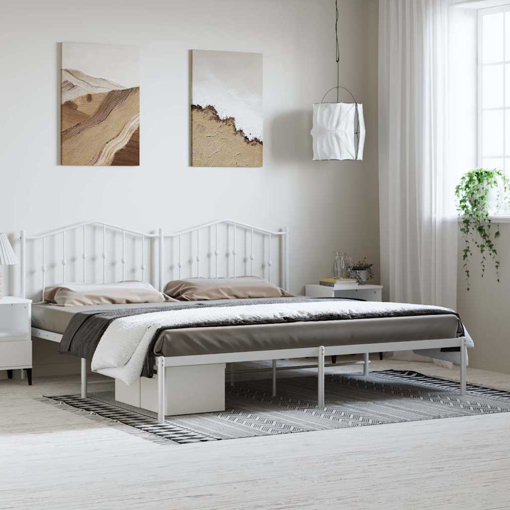vidaXL Bed Frame | White | Steel | 183x213 cm | Bed Frame | Rectangular 1