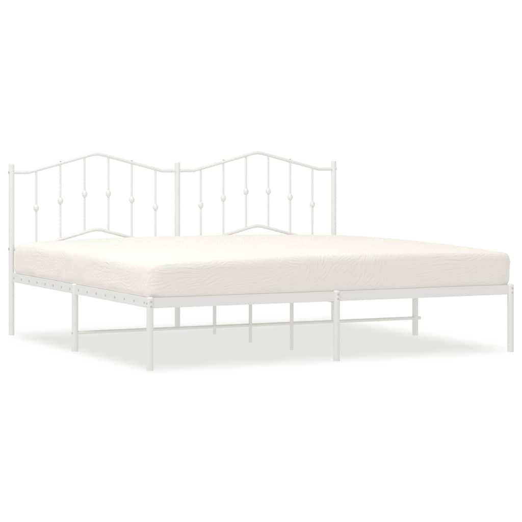 vidaXL Bed Frame | White | Steel | 193x203 cm | Bed Frame | Rectangular 2