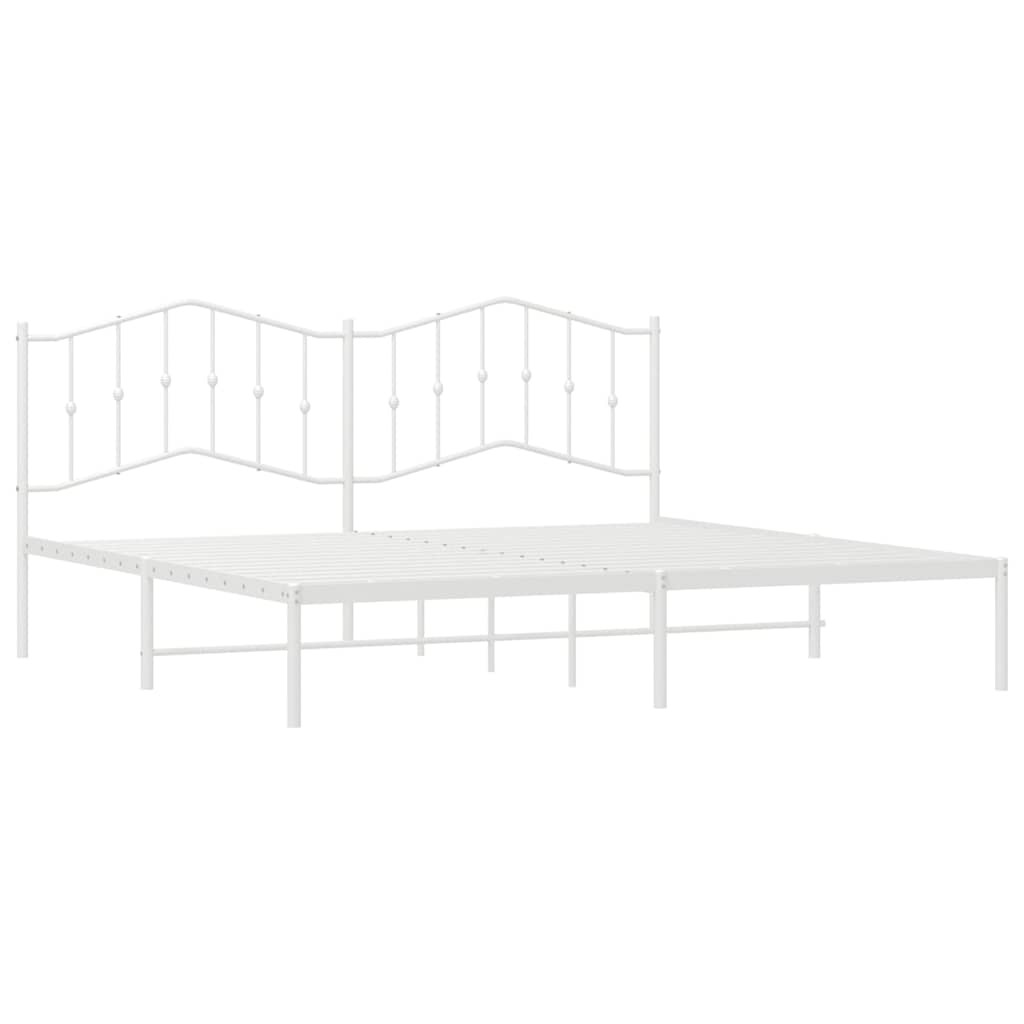 vidaXL Bed Frame | White | Steel | 193x203 cm | Bed Frame | Rectangular 5