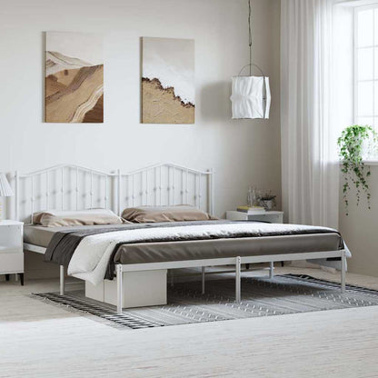 vidaXL Bed Frame | White | Steel | 193x203 cm | Bed Frame | Rectangular 1