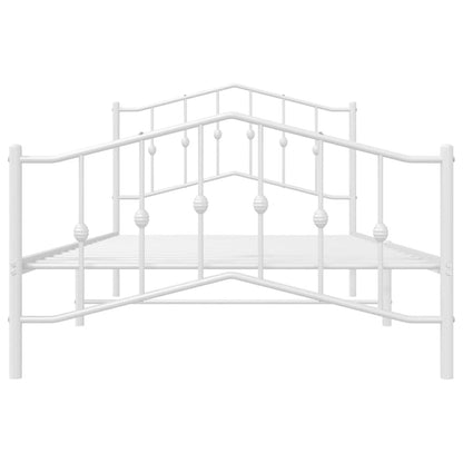 vidaXL Metal Bed Frame without Mattress with Footboard White 100x200cm 6