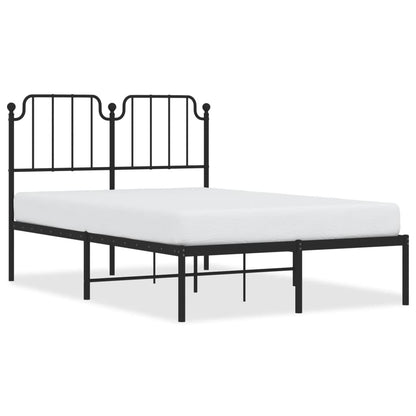vidaXL Metal Bed Frame without Mattress with Headboard Black 120x190cm 2