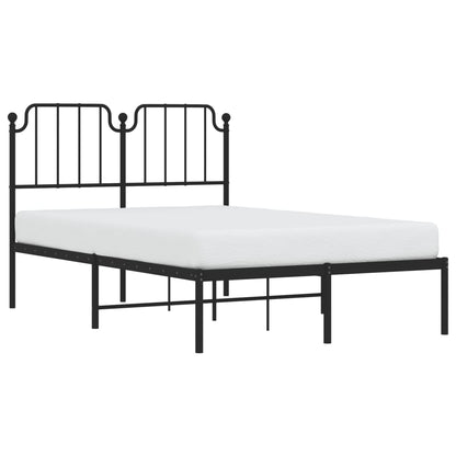 vidaXL Metal Bed Frame without Mattress with Headboard Black 120x190cm 3
