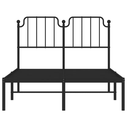 vidaXL Metal Bed Frame without Mattress with Headboard Black 120x190cm 5