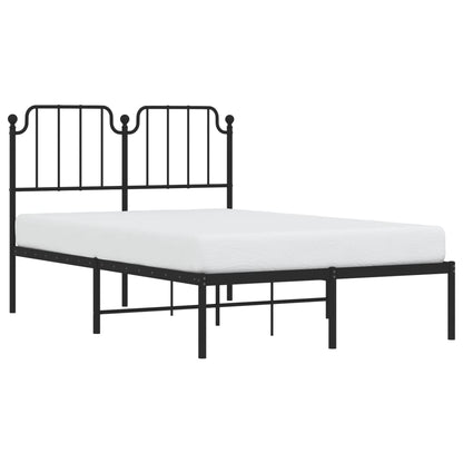 vidaXL Metal Bed Frame without Mattress with Headboard Black 120x200cm 3