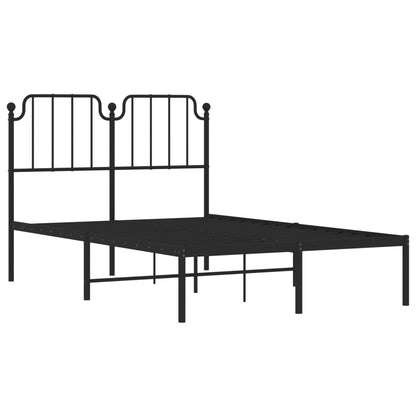 vidaXL Metal Bed Frame without Mattress with Headboard Black 120x200cm 4
