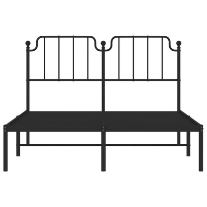 vidaXL Metal Bed Frame without Mattress with Headboard Black 140x190cm 5
