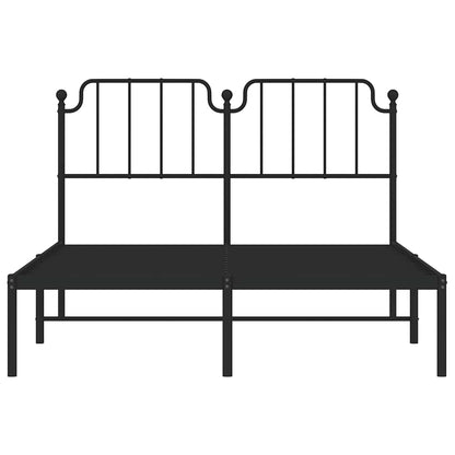 vidaXL Metal Bed Frame without Mattress with Headboard Black 150x200cm 6