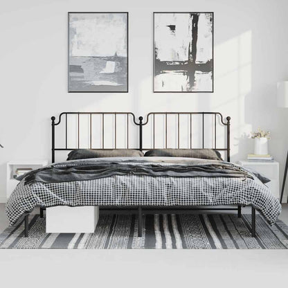 vidaXL Metal Bed Frame without Mattress with Headboard Black 183x213cm 3