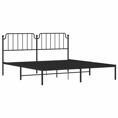 vidaXL Metal Bed Frame without Mattress with Headboard Black 183x213cm 5