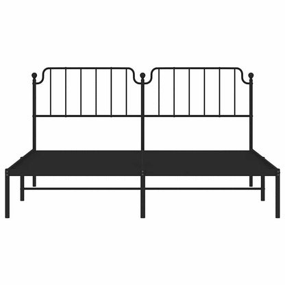 vidaXL Metal Bed Frame without Mattress with Headboard Black 183x213cm 6