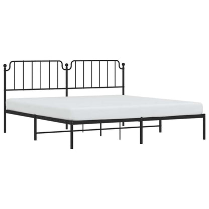 vidaXL Metal Bed Frame without Mattress with Headboard Black 193x203cm 4