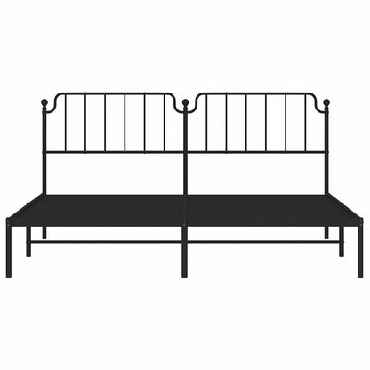vidaXL Metal Bed Frame without Mattress with Headboard Black 193x203cm 6
