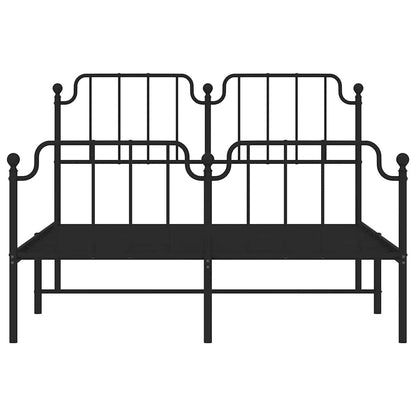 vidaXL Metal Bed Frame without Mattress with Footboard Black 135x190cm 6