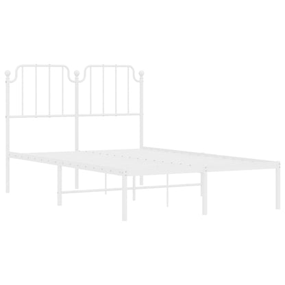 vidaXL Metal Bed Frame without Mattress with Headboard White 120x200cm 4