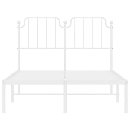 vidaXL Metal Bed Frame without Mattress with Headboard White 120x200cm 5