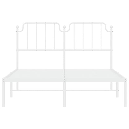 vidaXL Metal Bed Frame without Mattress with Headboard White 135x190cm 6