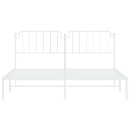 vidaXL Metal Bed Frame without Mattress with Headboard White 183x213cm 6