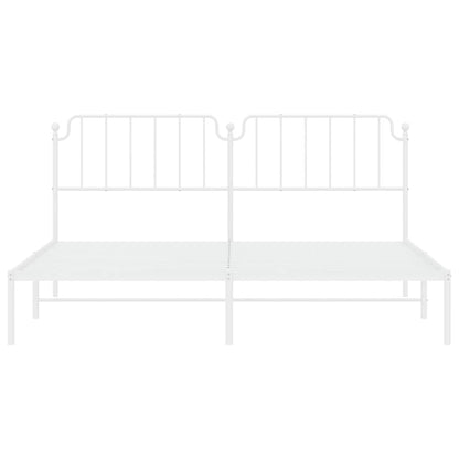 vidaXL Metal Bed Frame without Mattress with Headboard White 193x203cm 6